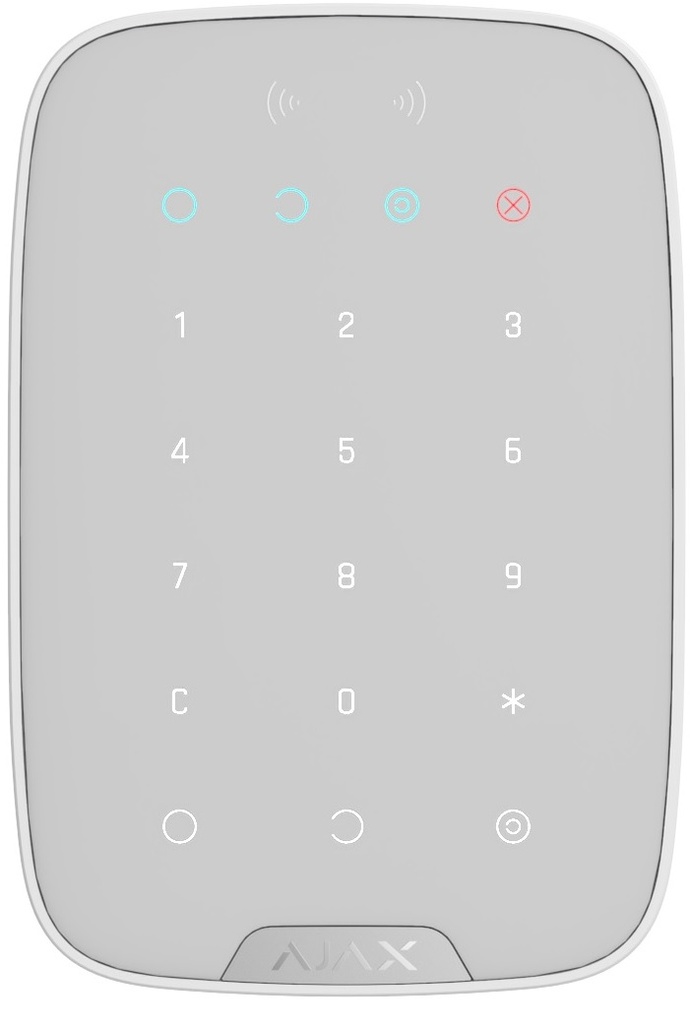 Ajax KeyPad Plus Wireless Touch Keyboard - White
