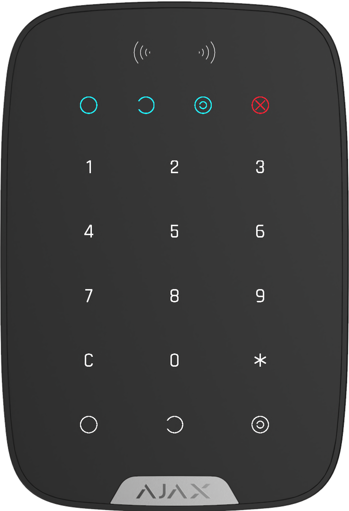 Ajax KeyPad Plus Black Wireless Touch Keypad