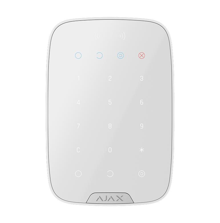 Ajax KeyPad Plus Superior White Wireless Touch Keypad