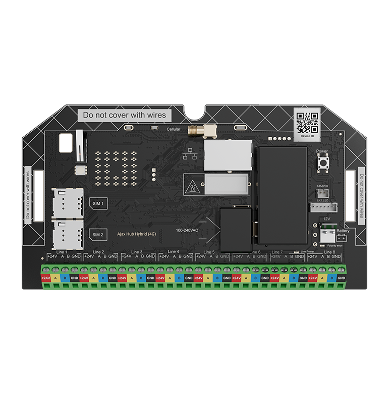 Ajax Hub Hybrid (4G) Fibra (Without Casing) Alarm Board